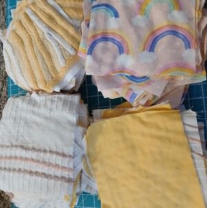 48 Precut Quilt As You Go 7" Layered Squares Ready To Sew Vintage Chenille